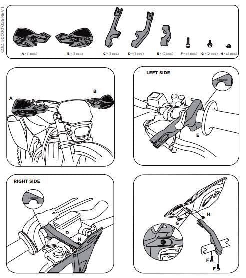 Acerbis Handprotektoren Uniko Vented Kit inkl. Anbaukit
