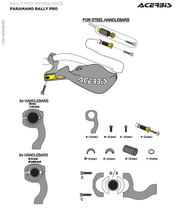 Acerbis Ersatzschalen Rally Pro (Handprotektoren)