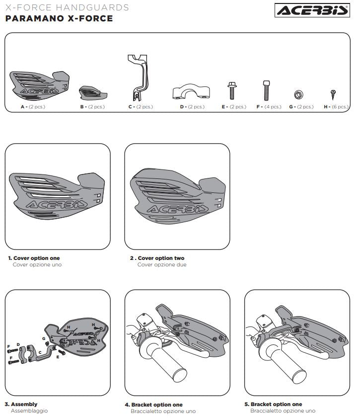 Acerbis Handprotektoren X-Force Kit inkl. Anbaukit