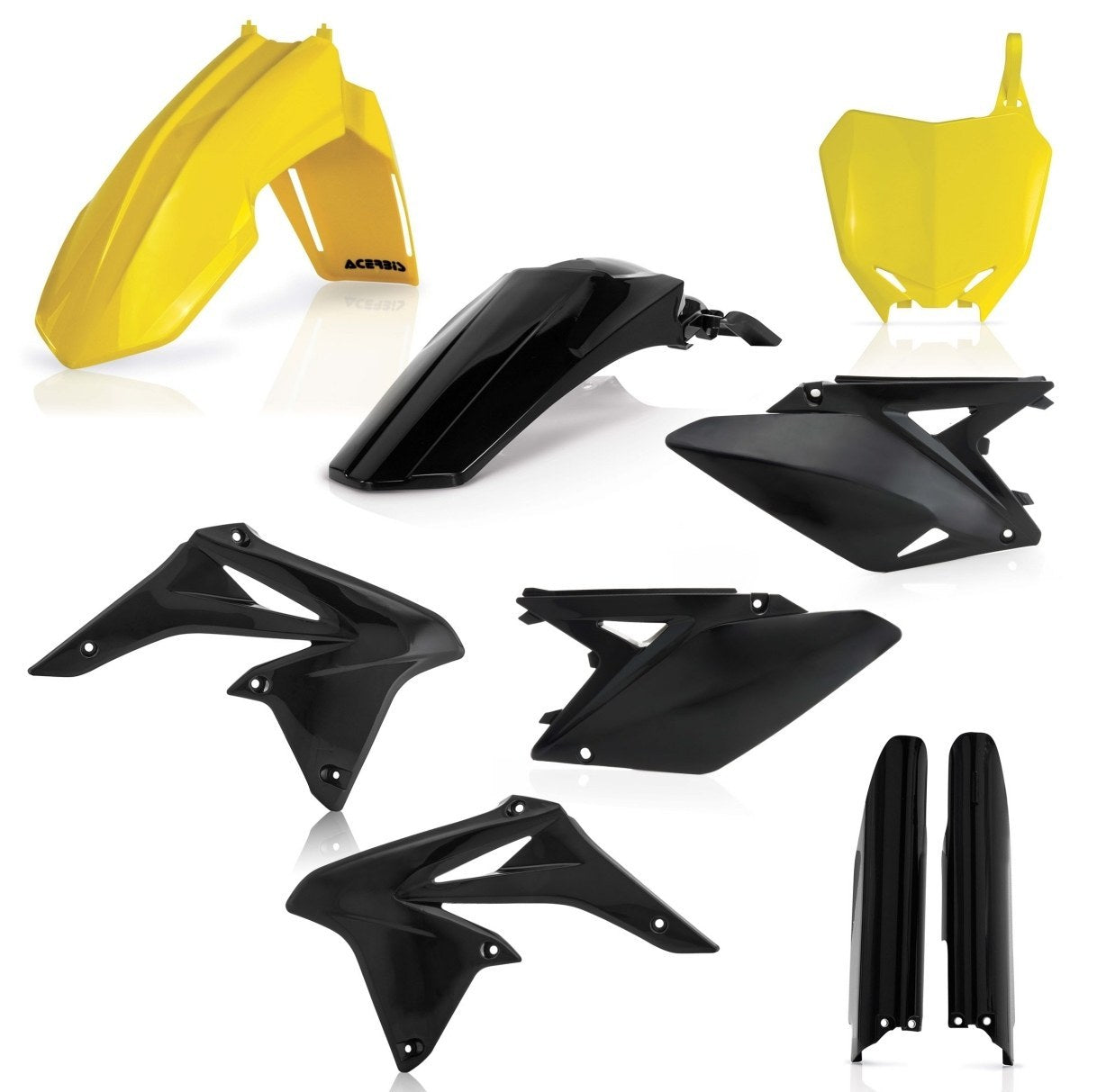 Acerbis Plastik Full Kit passend für Suzuki gelb-schwarz / 6tlg.