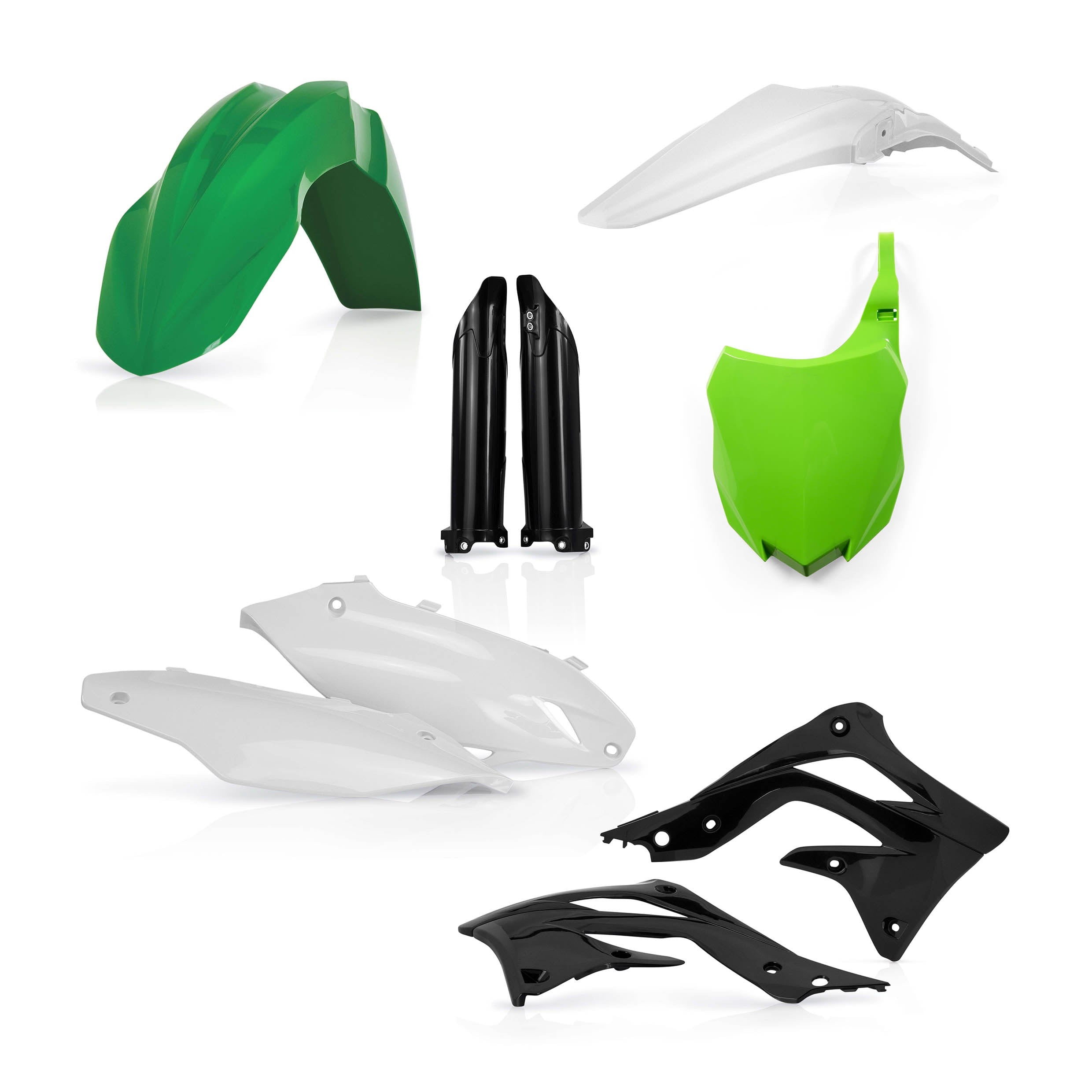 Acerbis Plastik Full Kit passend für Kawasaki grün-schwarz / 6tlg.