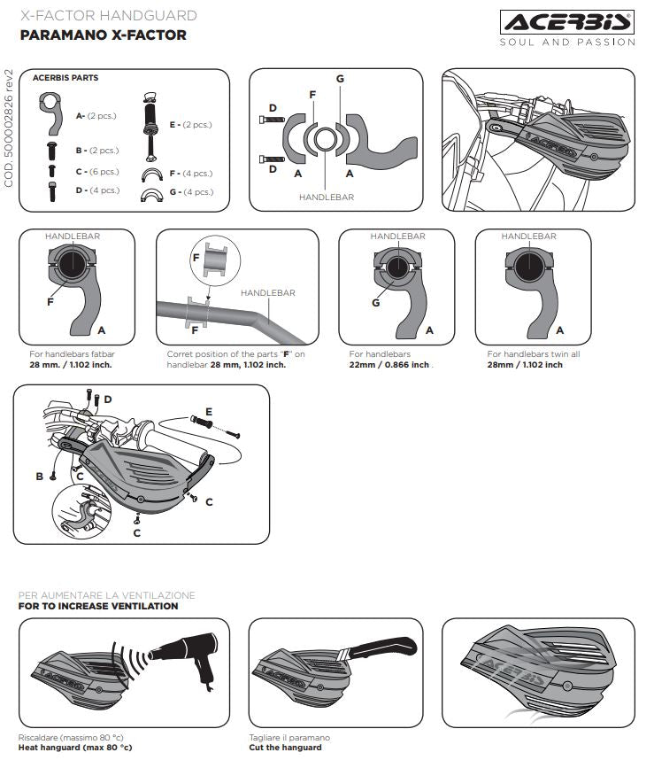 Acerbis Ersatzschalen X-Factor (Handprotektoren)