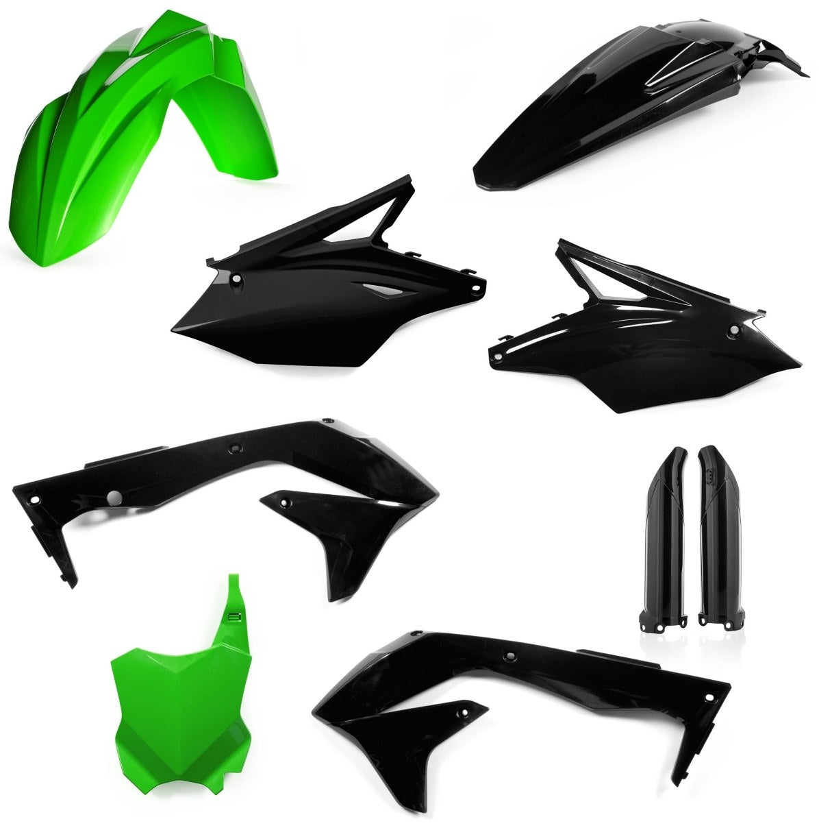 Acerbis Plastik Full Kit passend für Kawasaki schwarz-grün / 6tlg.