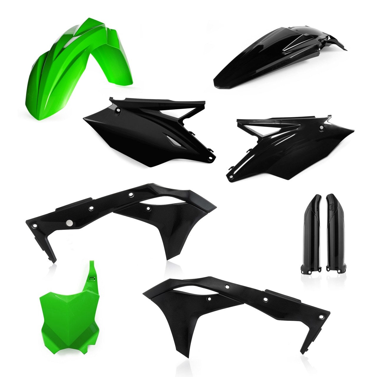 Acerbis Plastik Full Kit passend für Kawasaki schwarz-grün / 6tlg.