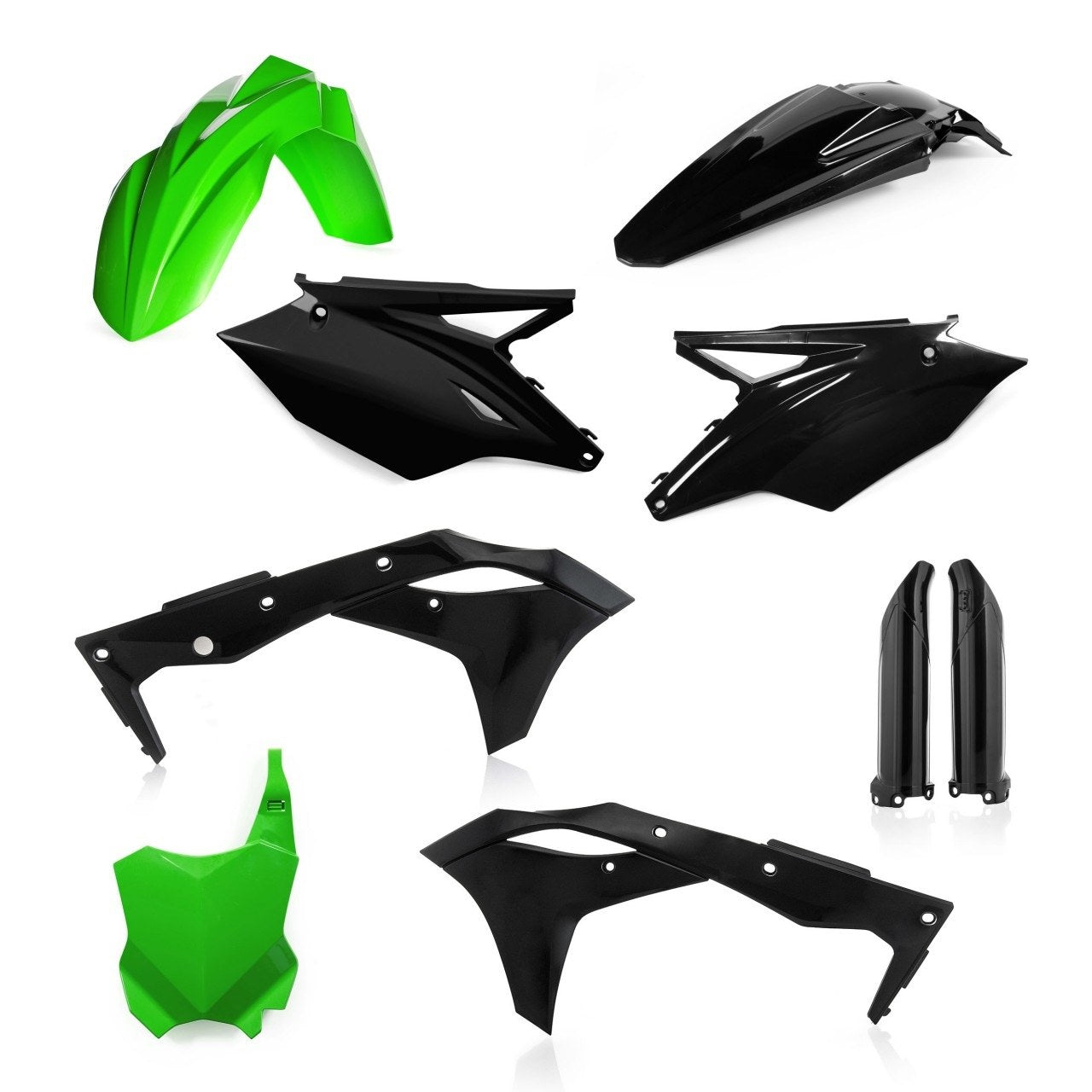 Acerbis Plastik Full Kit passend für Kawasaki schwarz-grün / 6tlg.