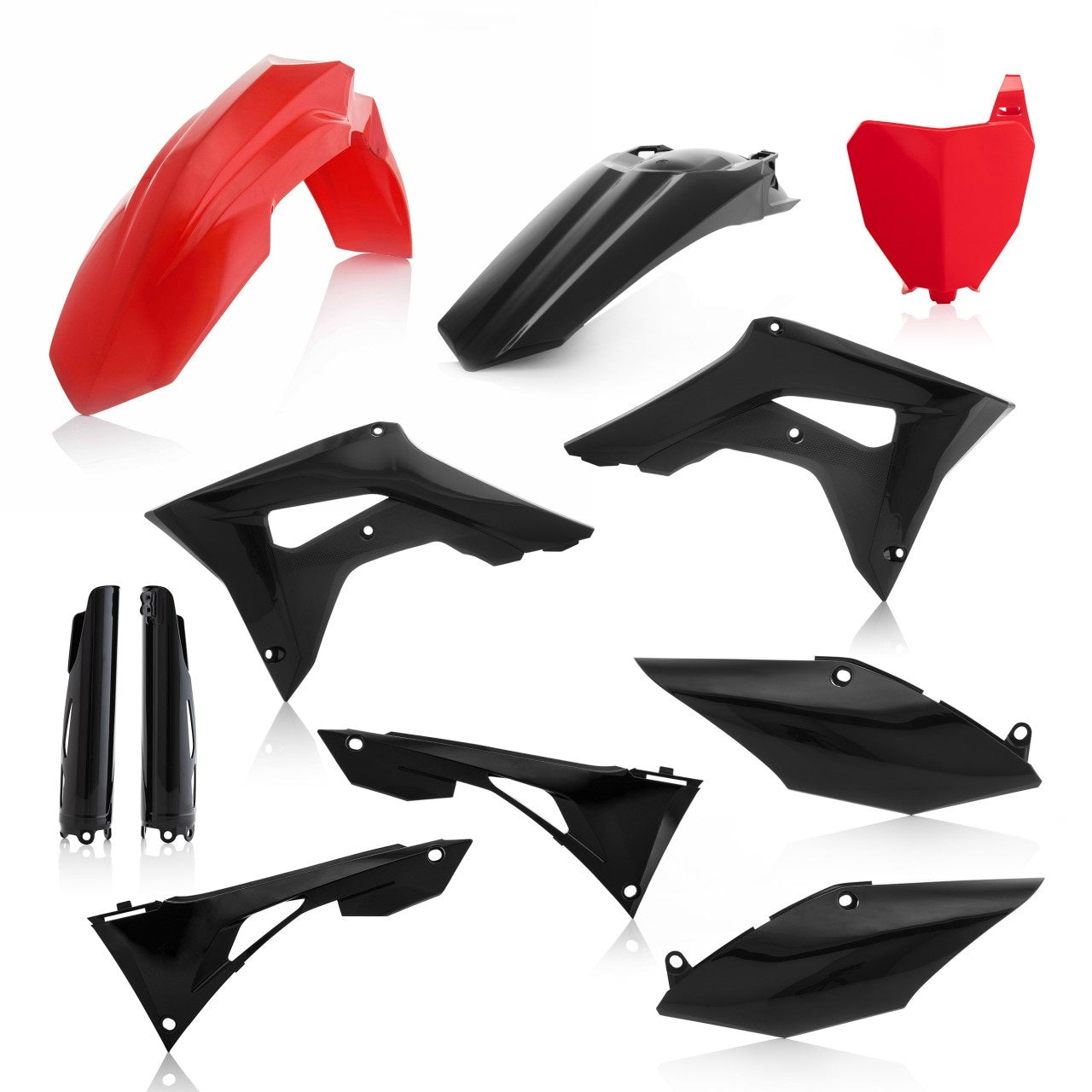 Acerbis Plastik Full Kit passend für Honda rot-schwarz / 7tlg.