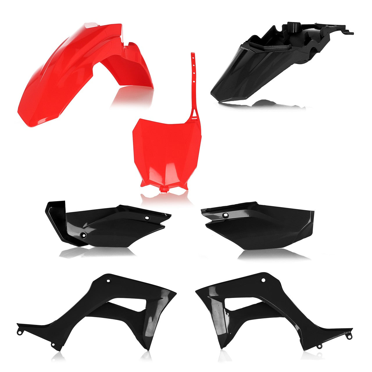 Acerbis Plastik Full Kit passend für Honda rot-schwarz / 5tlg.