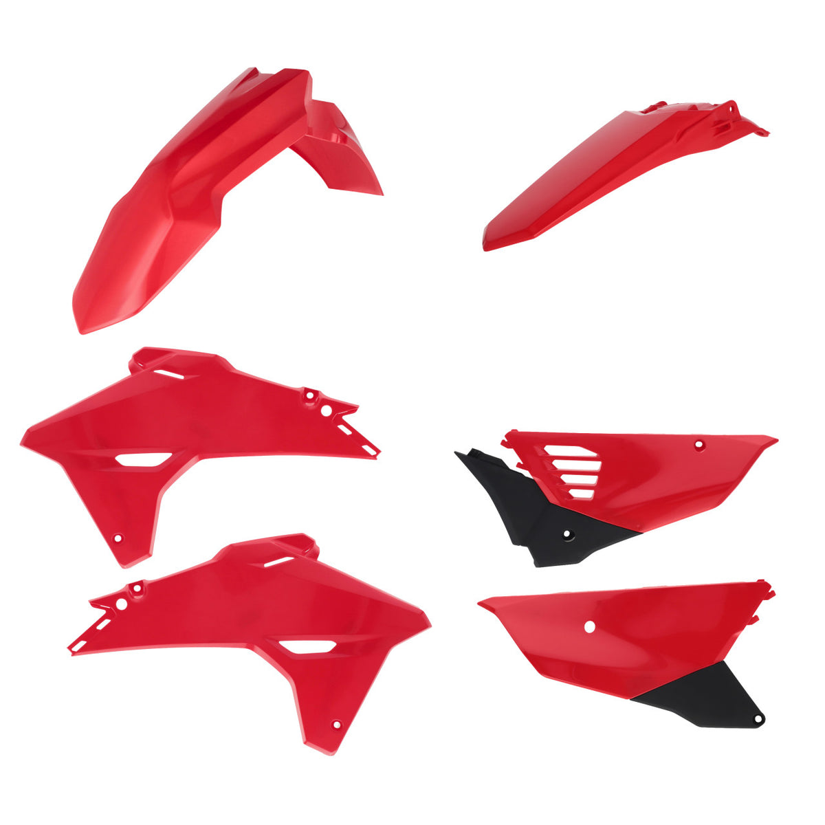 Kit plastica Acerbis compatibile con Honda rosso-nero / 4 pezzi