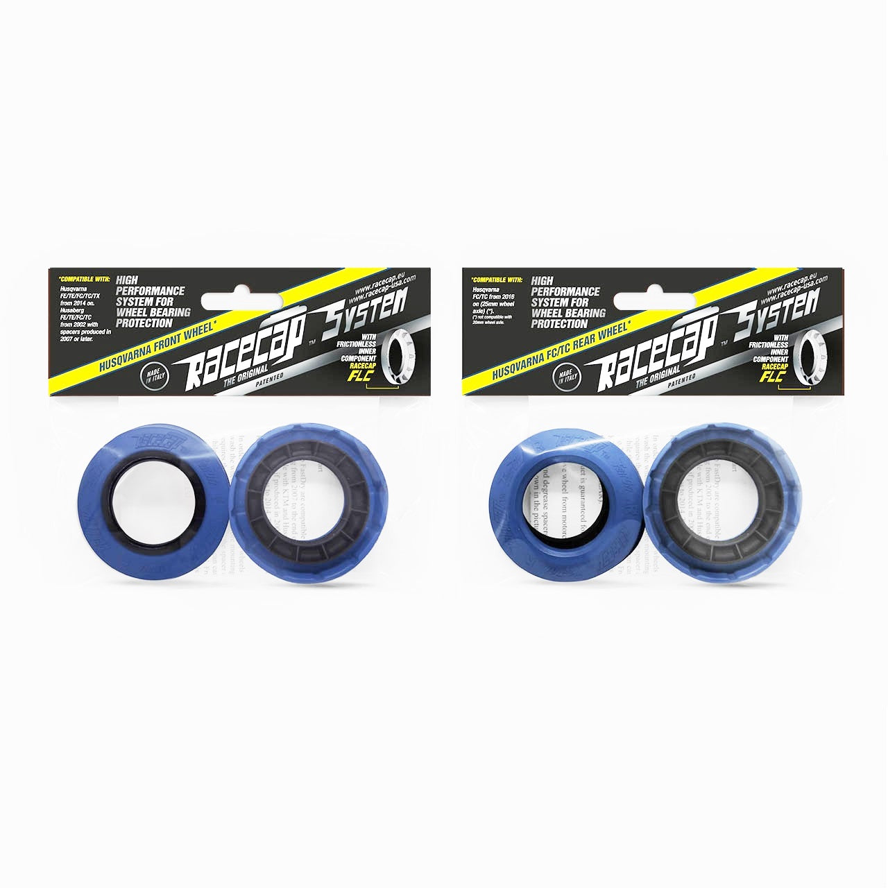 Racecap Radlager Schutz System Fullkit passend für KTM / Husqvarna / GasGas blau