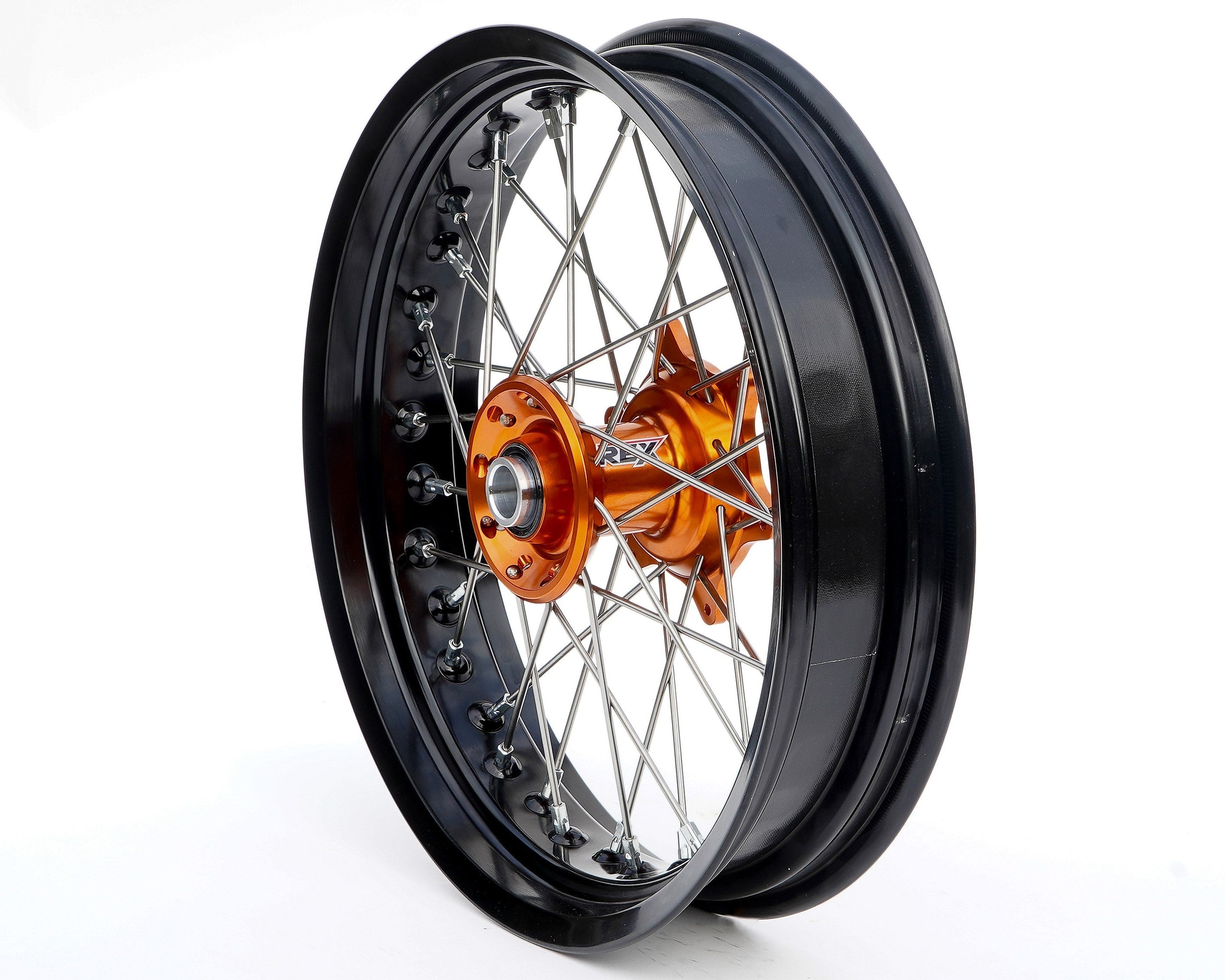 REX Rad 17x3.50 passend für KTM / Husqvarna 26MM schwarz-orange