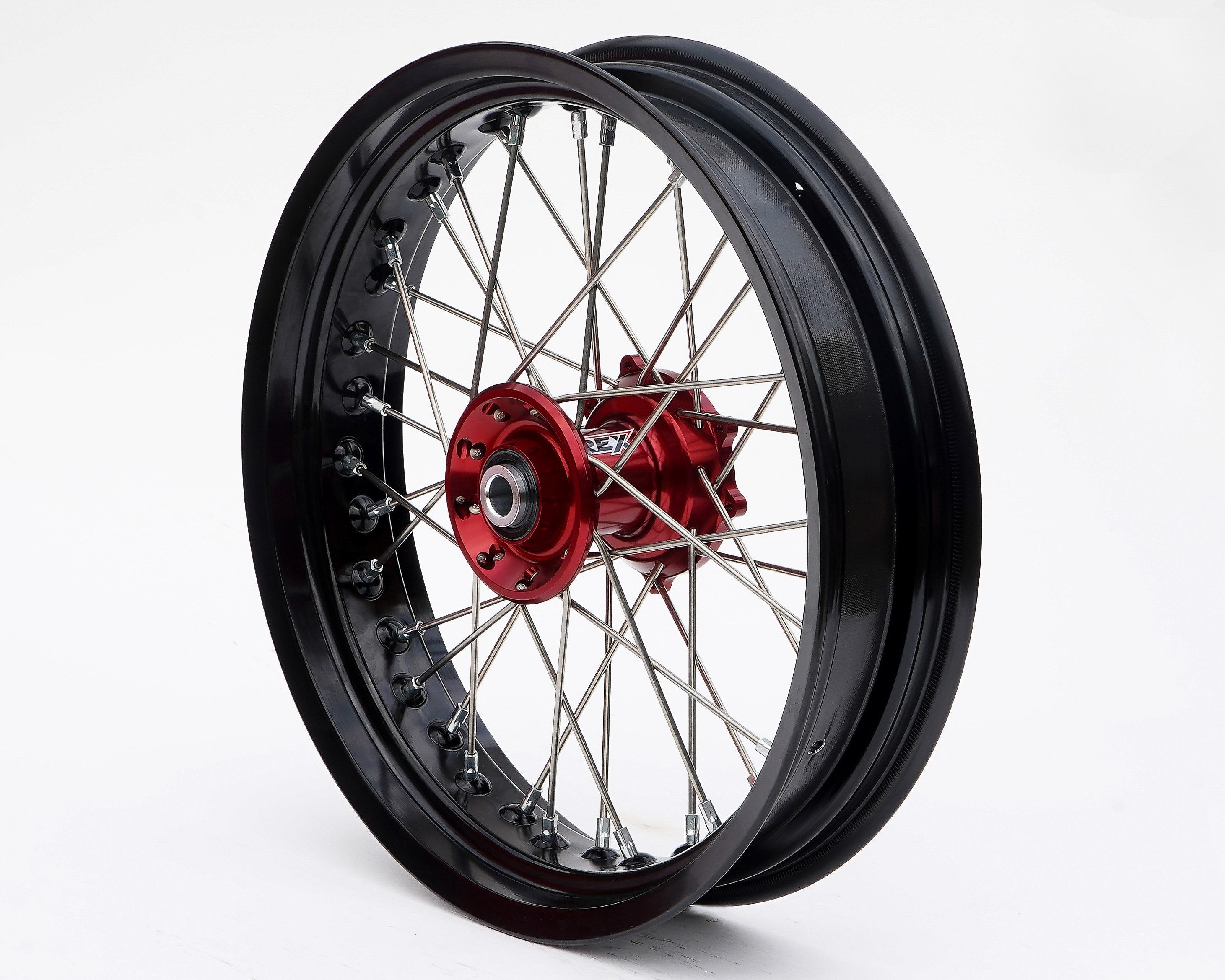 REX Rad 17x3.50 passend für KTM / Husqvarna / GasGas 22MM schwarz-rot