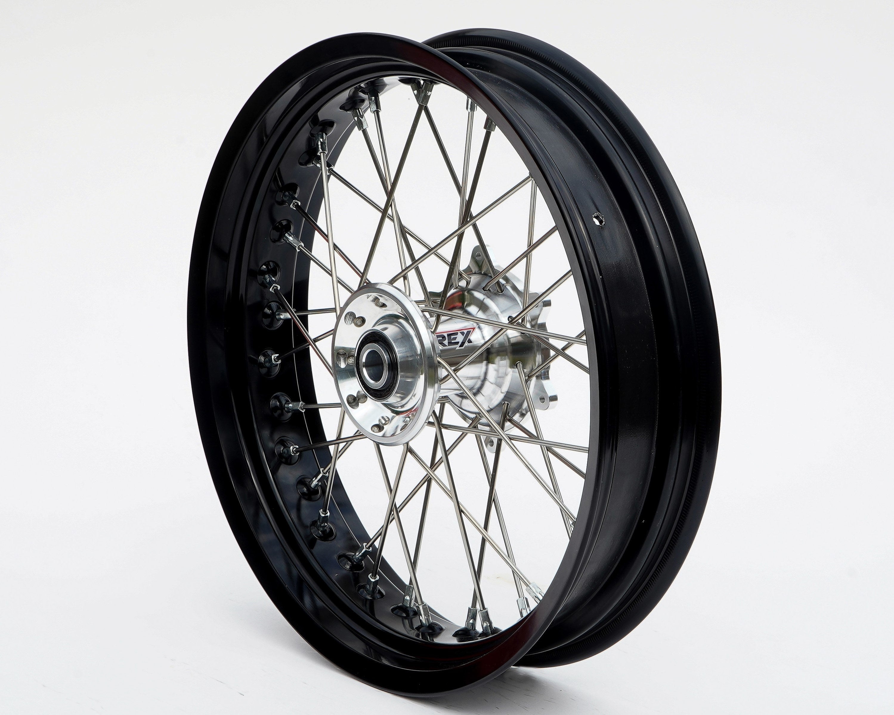 REX Rad 17x3.50 passend für Yamaha / Fantic 22MM schwarz-silber