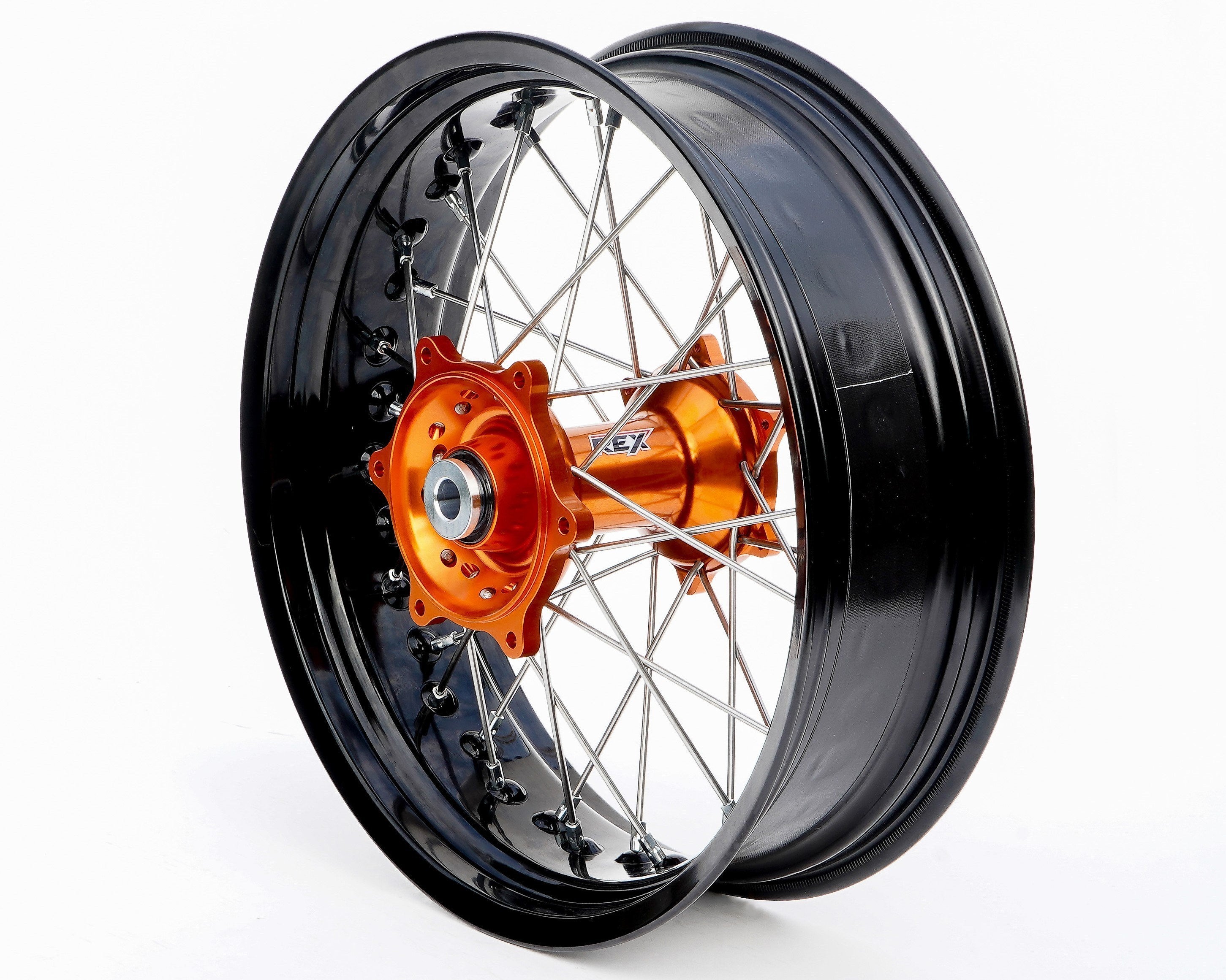 REX Rad 17x4.50 passend für KTM / Husqvarna / GasGas 22MM schwarz-orange